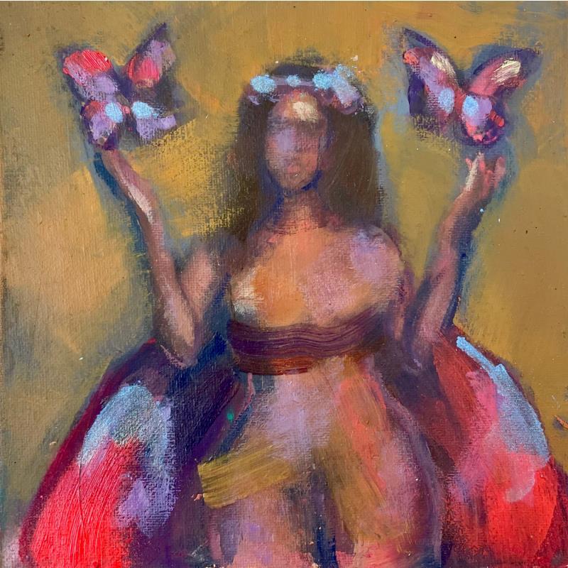 Painting Tarot card Temperance by Coline Rohart  | Painting Figurative Portrait Nude Oil
