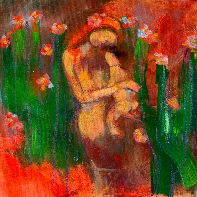 Painting Mother and kid in Sedona, after Klimt by Coline Rohart  | Painting Figurative Life style, Nude, Portrait