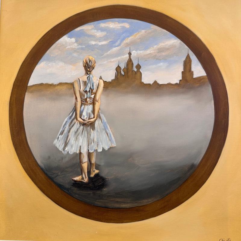 Painting Une danseuse dans le paysage by Chicote Celine | Painting Figurative Portrait Life style Oil