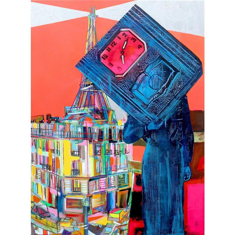 Painting Un aller, un arrêt, un retour by Anicet Olivier | Painting Surrealism Urban