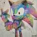 Gemälde Sonic von Kedarone | Gemälde Pop-Art Pop-Ikonen Graffiti Posca