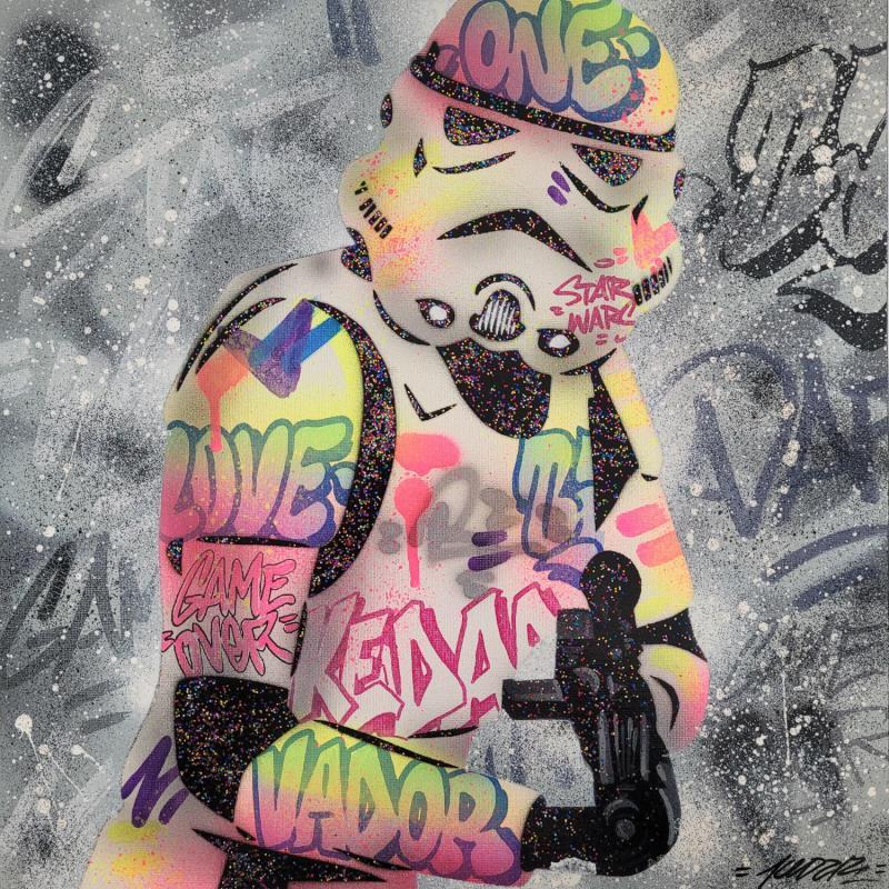 Peinture Storm Trooper par Kedarone | Tableau Pop-art Icones Pop Graffiti Posca