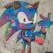 Peinture Sonic par Kedarone | Tableau Pop-art Icones Pop Graffiti Posca