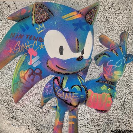 Peinture Sonic par Kedarone | Tableau Street Art Graffiti, Posca Icones Pop