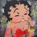 Peinture Betty Boop Smile par Kedarone | Tableau Pop-art Icones Pop Graffiti Posca