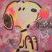 Gemälde Snoopy Bubble Gum von Kedarone | Gemälde Pop-Art Pop-Ikonen Graffiti Posca