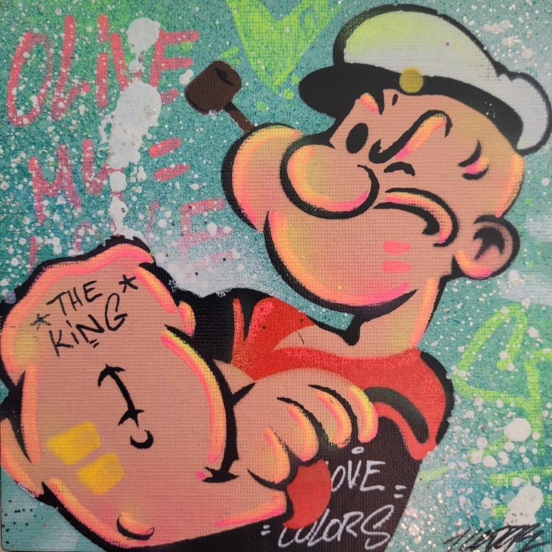 Painting popeye by Kedarone | Painting Pop-art Pop icons Graffiti Posca