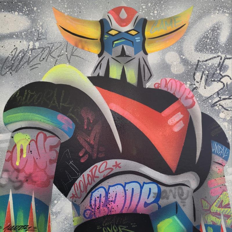 Gemälde Goldorak  von Kedarone | Gemälde Pop-Art Pop-Ikonen Graffiti Posca