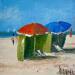 Painting Les parasols envie de repos by Daniel | Painting Figurative Oil