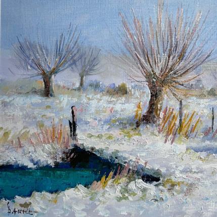 Painting Pont l'hiver by Daniel | Painting Figurative Oil