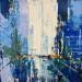 Painting blue avenue by Dessein Pierre | Painting Abstract Oil