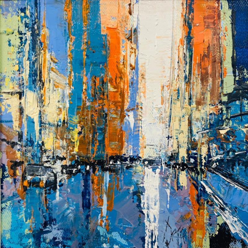 Painting light on the city by Dessein Pierre | Painting Abstract Oil