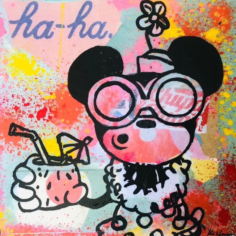 Painting Minnie beach by Kikayou | Painting Pop-art Graffiti Pop icons