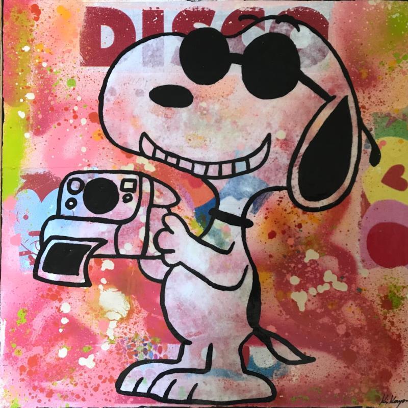 Peinture Snoopy polaroid par Kikayou | Tableau Pop-art Graffiti Icones Pop