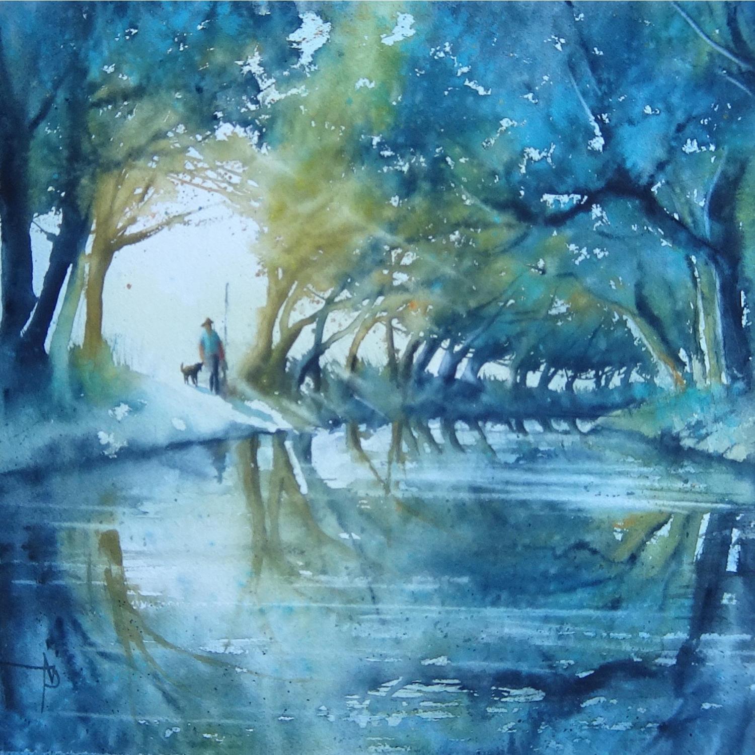 ▷ Peinture Un écrin au fil de l'eau par Abbatucci Violaine