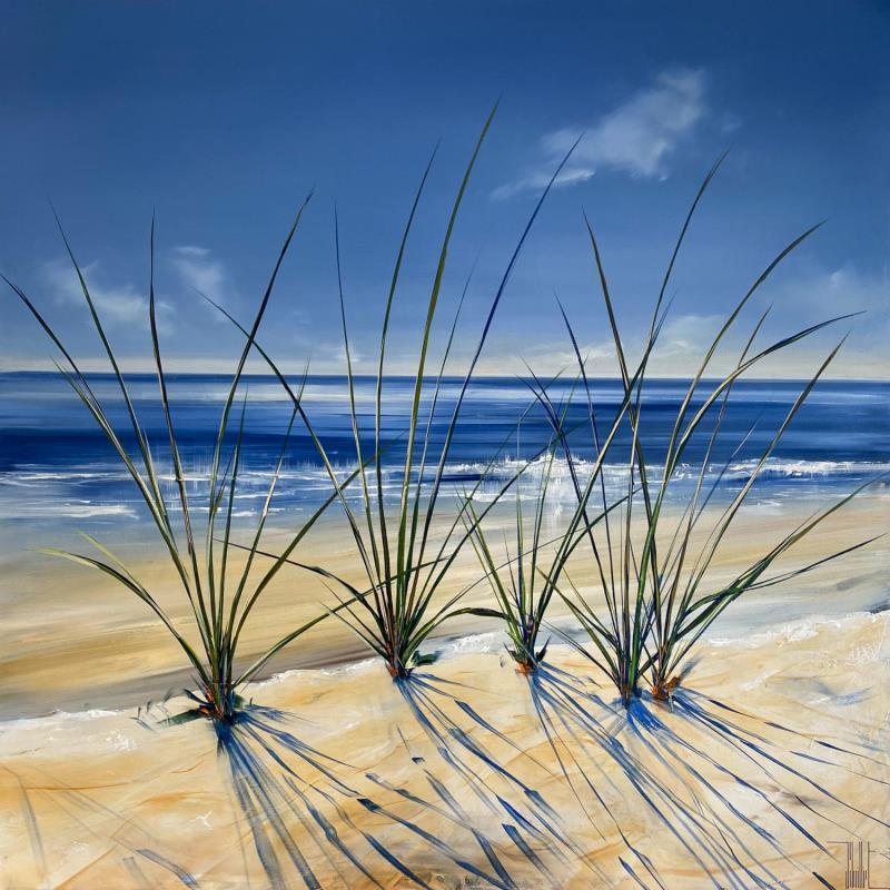 Painting Sur la dune by Guillet Jerome | Painting Figurative Acrylic, Oil Marine
