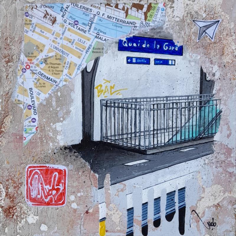 Painting Station quai de la gare by Lassalle Ludo | Painting Street art Urban Graffiti Wood Acrylic