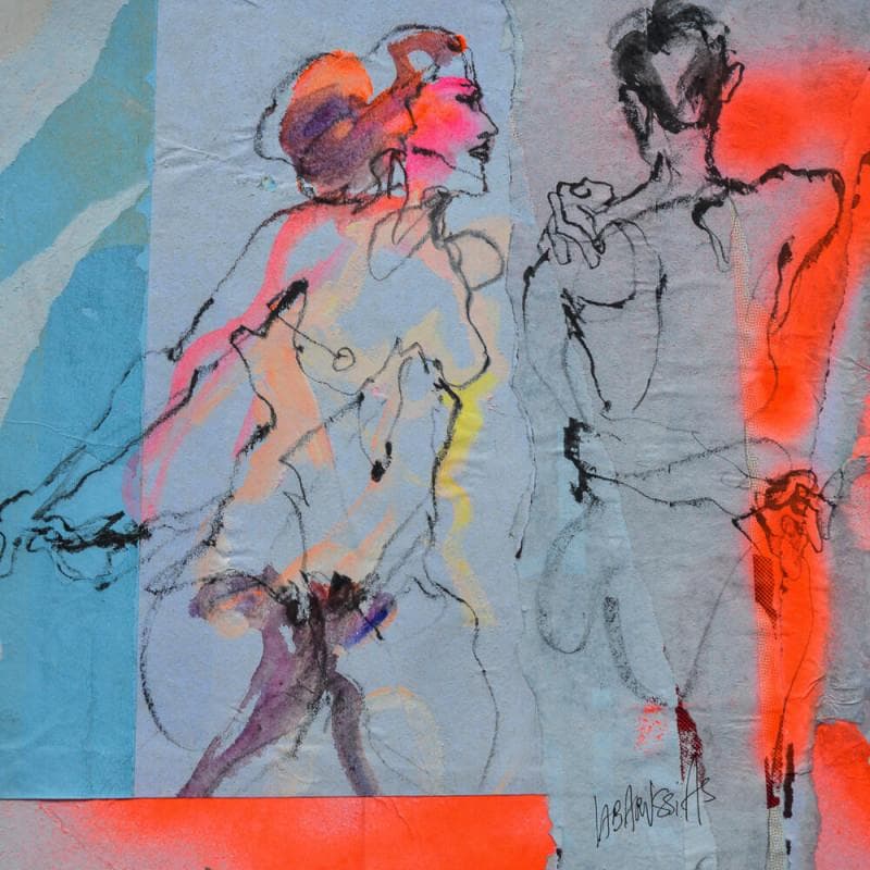 Painting Entre deux by Labarussias | Painting Figurative Mixed Nude