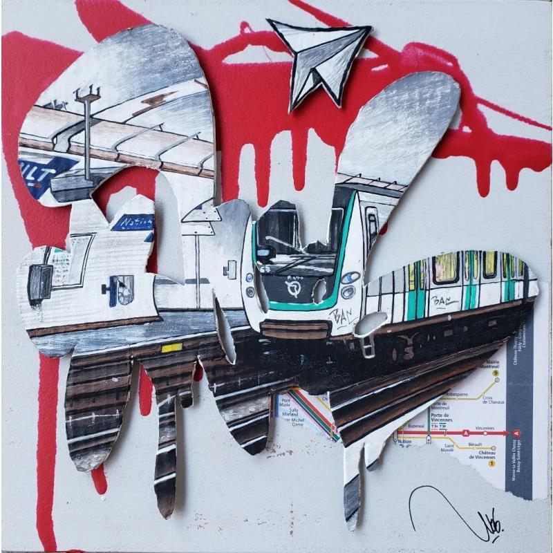 Painting Backjump by Lassalle Ludo | Painting Street art Acrylic, Graffiti, Wood Landscapes, Pop icons, Urban