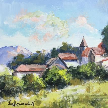 Painting Village de Rouac (Isère) by Lallemand Yves | Painting Figurative Acrylic, Oil