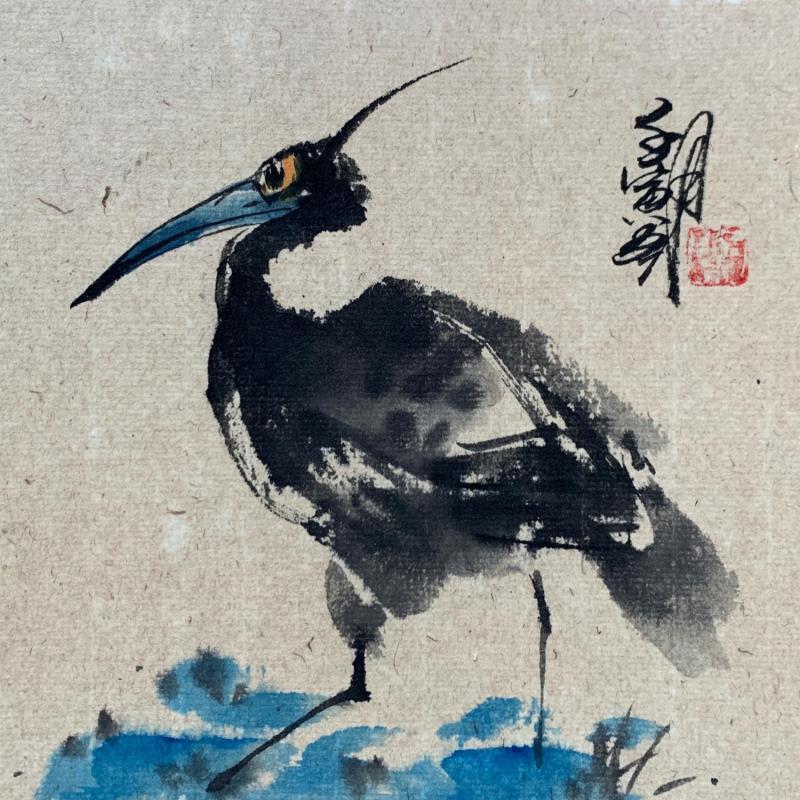 Peinture Bird  par Yu Huan Huan | Tableau Figuratif Scènes de vie Animaux Natures mortes Encre
