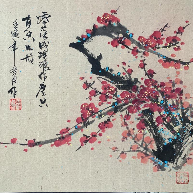 Peinture Cherry blossom  par Yu Huan Huan | Tableau Figuratif Scènes de vie Natures mortes Encre