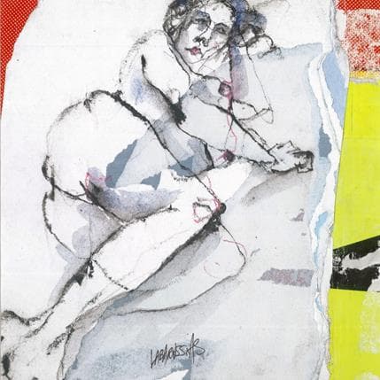 Painting Pose de Lucie by Labarussias | Painting Figurative Mixed Nude