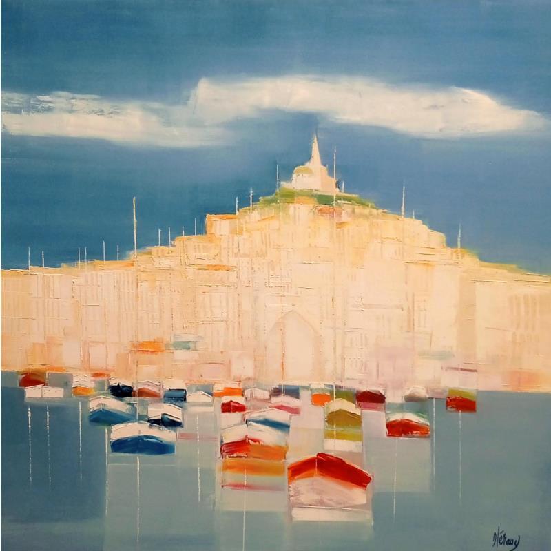 Peinture Marseille, Notre Dame de la Garde par Héraud Alain | Tableau Figuratif Huile Marine