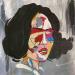 Gemälde Cerise von Paris Sketch Culture | Gemälde Naive Kunst Porträt Pop-Ikonen Minimalistisch Acryl