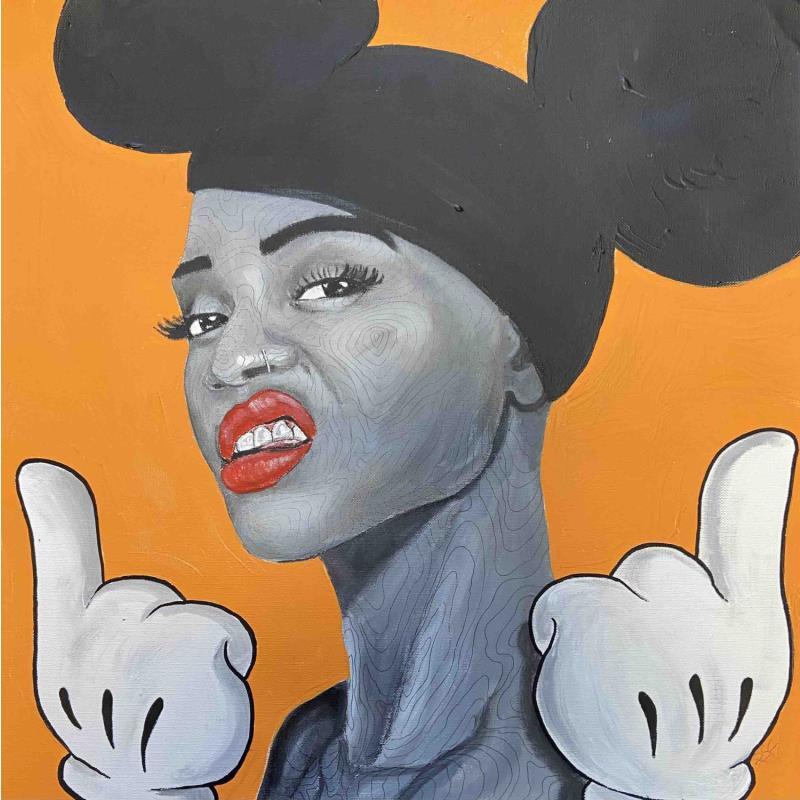 Gemälde A groove hand von Paris Sketch Culture | Gemälde Pop-Art Acryl Pop-Ikonen, Porträt, Schwarz & Weiß