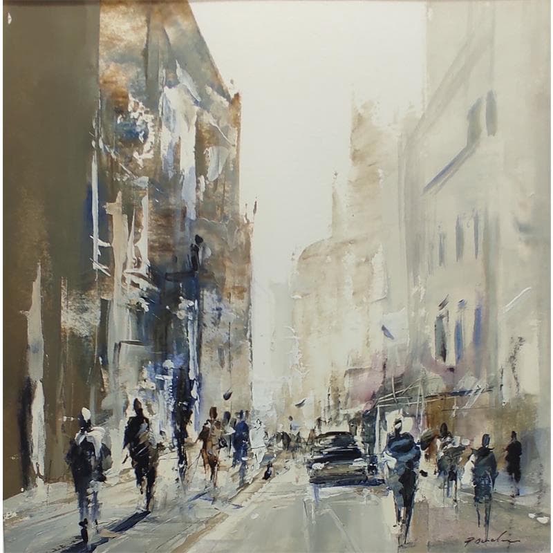 Painting Ruelle parisienne by Poumelin Richard | Painting Figurative Mixed Urban