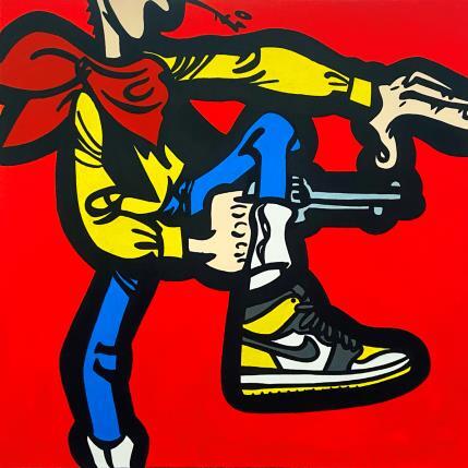 Painting Lucky Luke with Nike by Kalo | Painting Pop art Gluing, Graffiti, Posca Pop icons