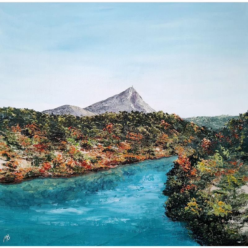 Painting Couleurs d'Automne autour du lac by Blandin Magali | Painting Figurative Landscapes Oil