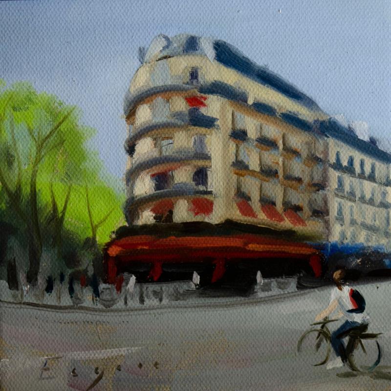 Gemälde Architecture parisienne von Eugène Romain | Gemälde Figurativ Öl