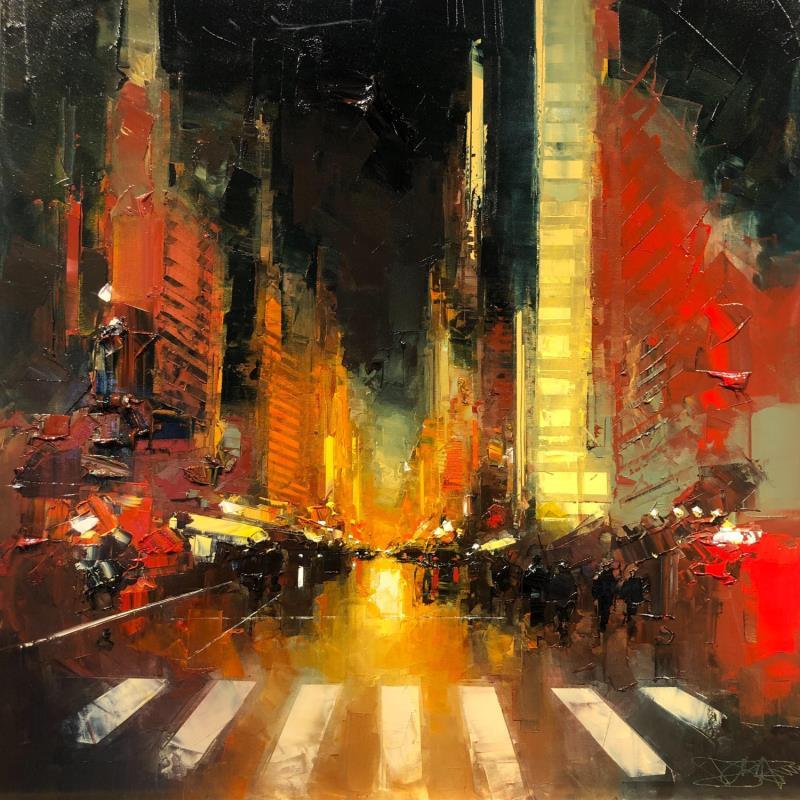Gemälde Manhattanhenge von Castan Daniel | Gemälde Figurativ Öl Urban