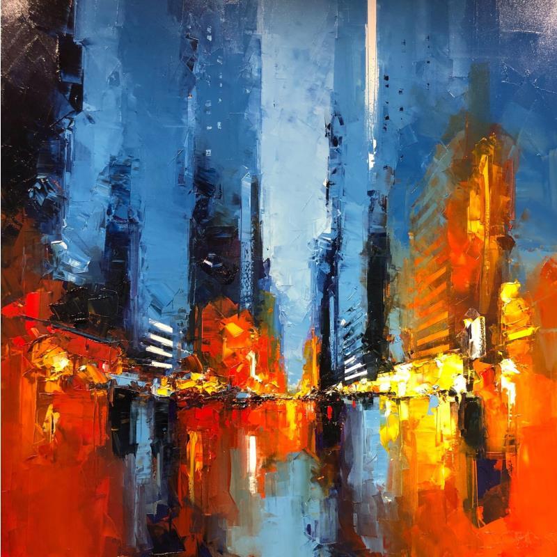 Painting Fifth avenue by Castan Daniel | Painting Figurative Urban Oil