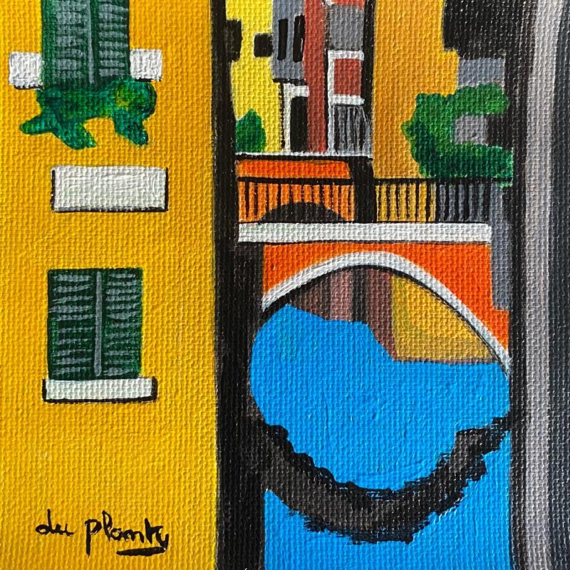 Painting Venise Orange by Du Planty Anne | Painting Figurative Urban Acrylic