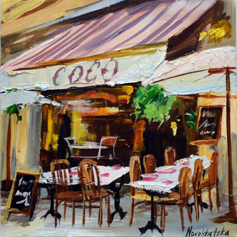 Peinture Café Coco  par Novokhatska Olga | Tableau Figuratif Huile Urbain