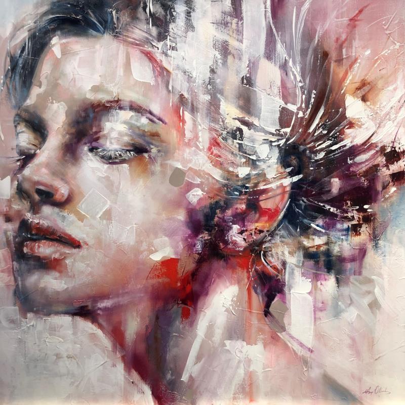 Painting On the lips by Abbondanzia Monica | Painting Figurative Acrylic, Oil Portrait