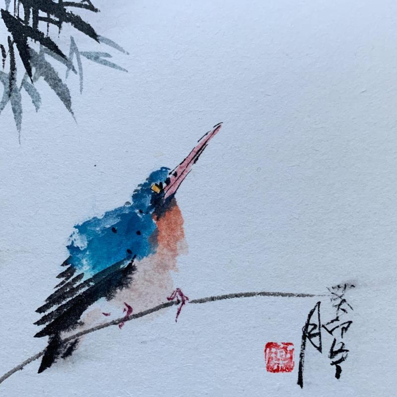 Painting Think by Yu Huan Huan | Painting Figurative Ink Animals, Life style, still-life