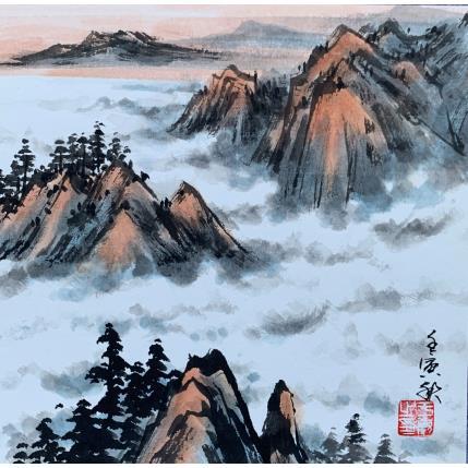 Peinture Clouds Mountain  par Yu Huan Huan | Tableau Figuratif Encre