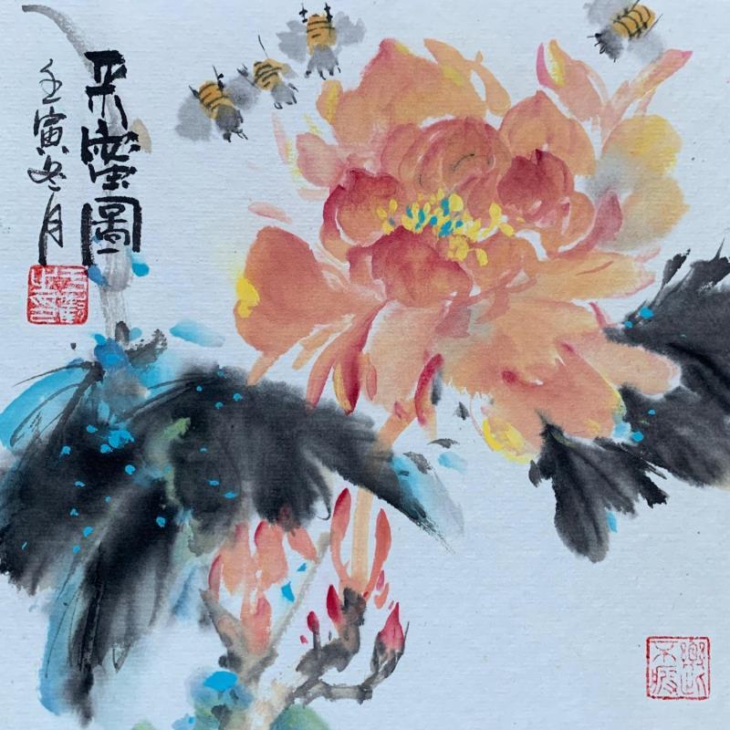 Gemälde Working von Yu Huan Huan | Gemälde Figurativ Tiere Stillleben Tinte