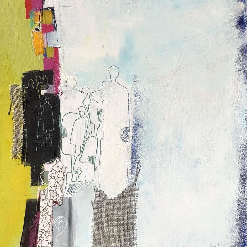 Painting Le passage by Lau Blou | Painting Abstract Mixed Minimalist