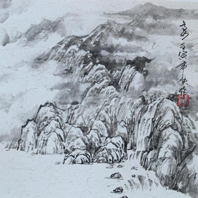 Gemälde Waterfall 1 von Yu Huan Huan | Gemälde Figurativ Landschaften Tinte