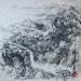 Gemälde Montains von Yu Huan Huan | Gemälde Figurativ Landschaften Schwarz & Weiß Tinte