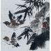 Painting Flying birds by Yu Huan Huan | Painting Figurative Black & White Ink