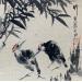 Peinture Bambou par Yu Huan Huan | Tableau Figuratif Animaux Noir & blanc Encre