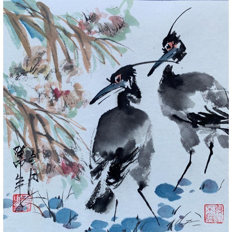 Gemälde Birds von Yu Huan Huan | Gemälde Figurativ Tiere Tinte