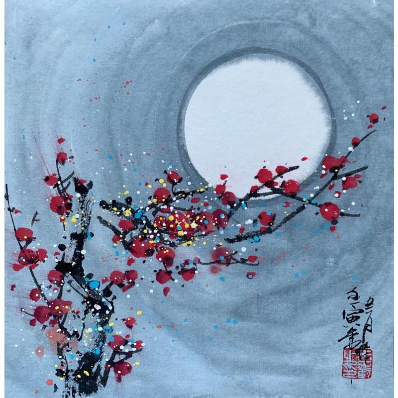 Peinture wintersweet 3 par Yu Huan Huan | Tableau Figuratif Natures mortes Encre
