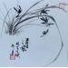 Gemälde Orchid von Yu Huan Huan | Gemälde Figurativ Stillleben Schwarz & Weiß Tinte